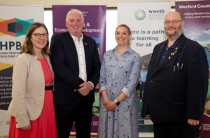 Liz Hore, Director of Services WCC and member of HPBA, Cllr Garry Laffin, Chair of HPBA, Mandi Stewart, CEO HPBA and WWEB Innovation Manager Michael O'Brien