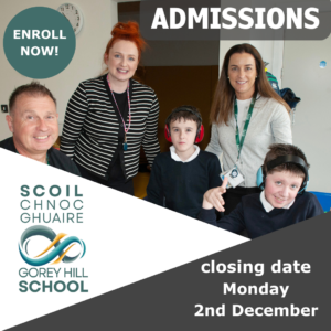 Gorey Hill School admissions deadline Monday 2nd of December